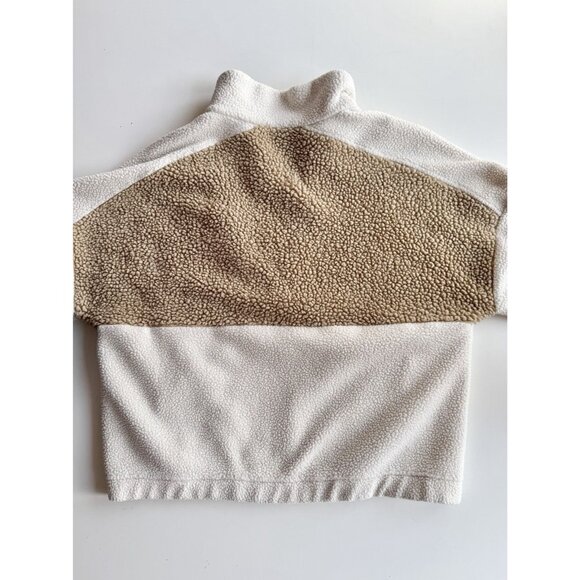 COLUMBIA Lodge Ivory Tan Sherpa Fleece Half Pullover Sweater, Size L - Picture 11 of 15